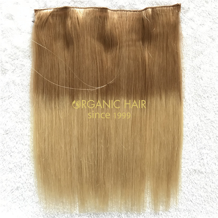 Human full cuticle halo hair rooted color X204